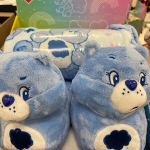Care Bear Plush Slippers and Throw Gift Set